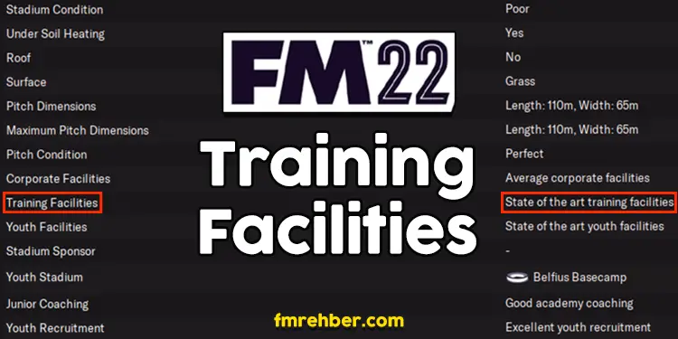 fm22 training facility
