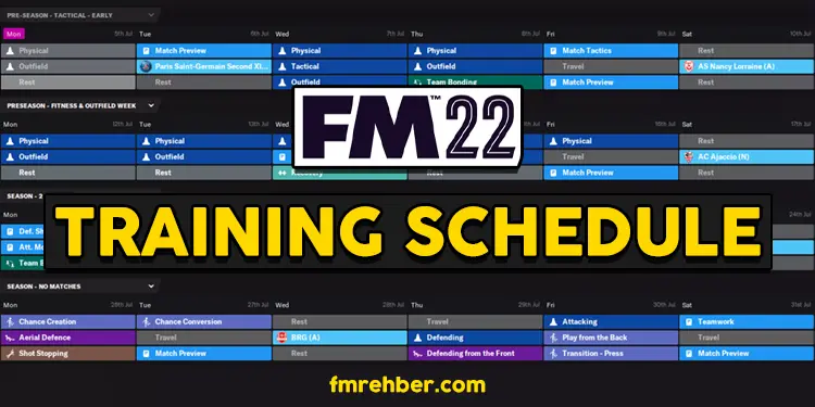 fm22 training schedule