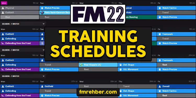 fm22 training schedules